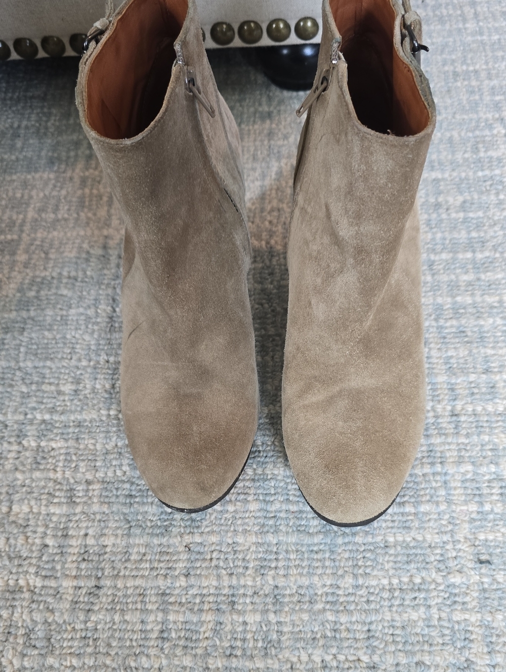 Lanvin Taupe Suede Ankle Booties